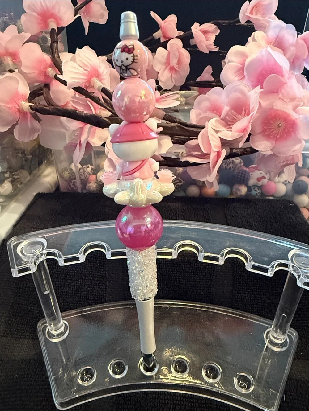 Hello Kitty Pink Beaded Decorative Pen